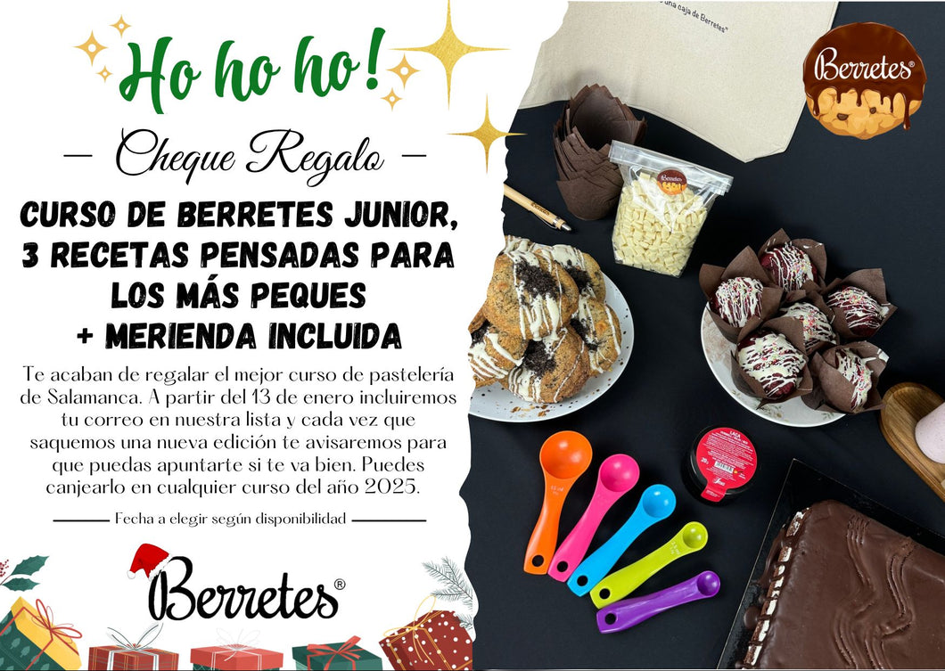 Cheque Regalo Curso Berretes Junior: 3 Recetas pensadas para los más peques